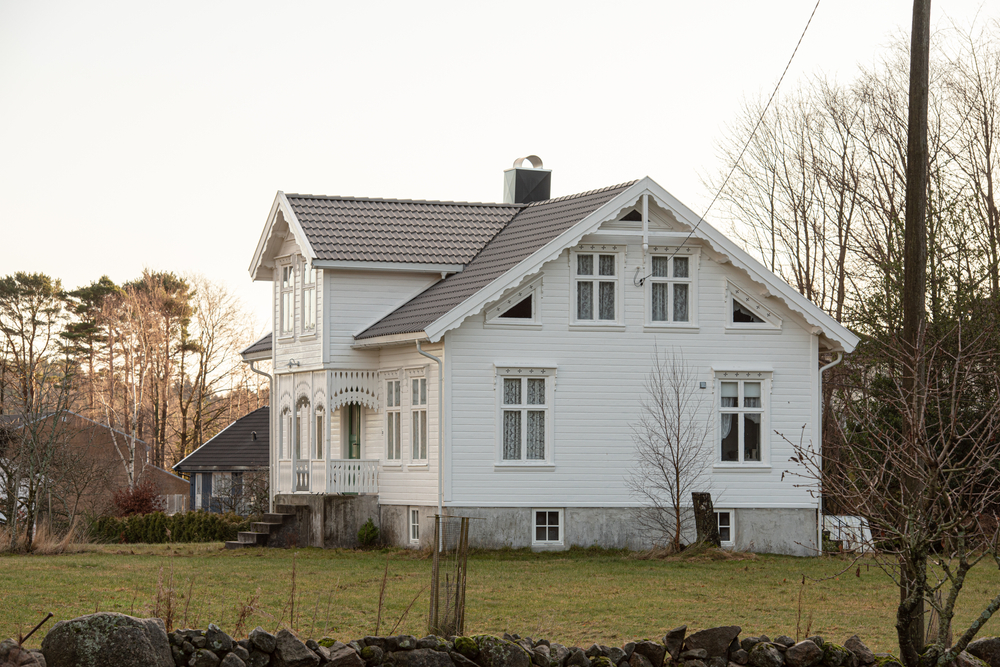 Classic,Scandinavian,White,Wooden,House.